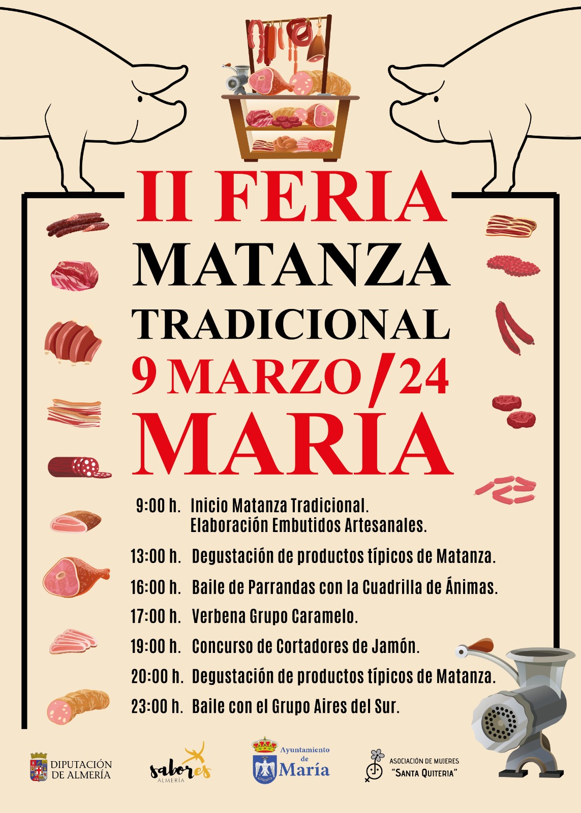 Diputación, ‘Sabores Almería’ y Ayuntamiento mantienen viva la matanza con la Feria de María